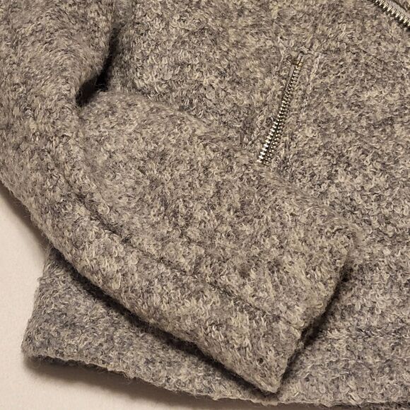 Divided H&M Wool Blend Jacket Asymmetrical Zip Moto Gray Womens 10 - Picture 11 of 13